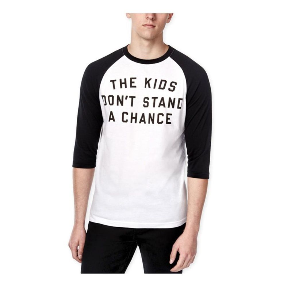 WHT SPACE Mens The Kids Don't Stand A Chance Graphic T-Shirt whiteblack S
